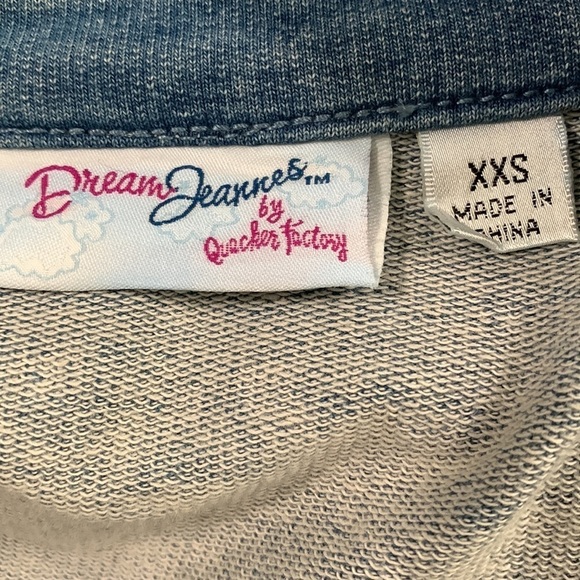 Dream Jeanne’s by Quacker Factory Stretch Jean Jacket w/ rhinestones Sz XXS - Picture 7 of 8